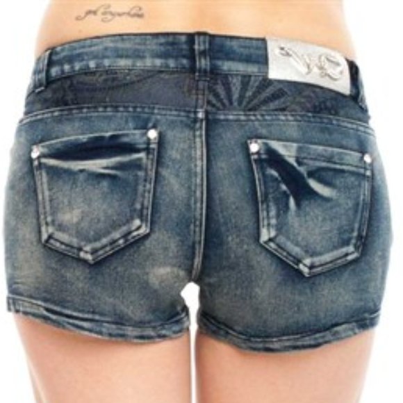 Stained Glass Denim Shorts - Picture 4 of 5